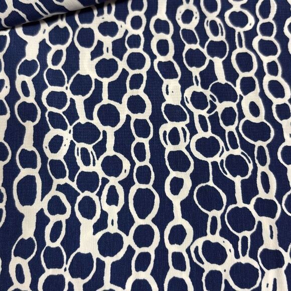 Investments Blue White Chain Nautical Print Pull On High Rise Flowy Pants Medium - Picture 3 of 9